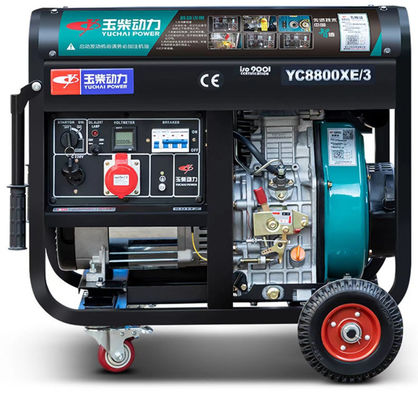土地 5/6/8/10kw 家用 静かなディーゼル発電機セット AC 3相出力