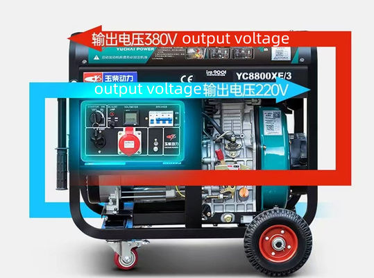 土地 5/6/8/10kw 家用 静かなディーゼル発電機セット AC 3相出力