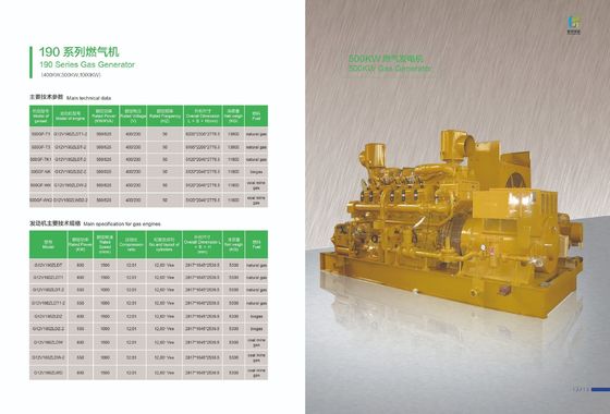 500kw G12V190zldt 1512t モデル 天然ガス発電機 顧客の要求に適した
